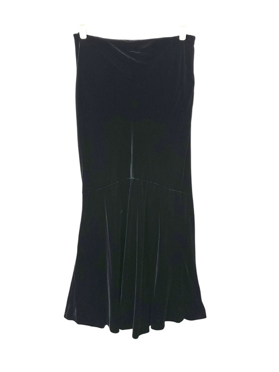 Lauren Ralph Lauren Dresses & Skirts - Ralph Lauren Black Velvet Y2K‎ Long Skirt Size 10 Classic Old Money Trumpet